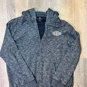 Vans Off The Wall Zip-Up Hoodie - Dark Heather Gray - Women's XL